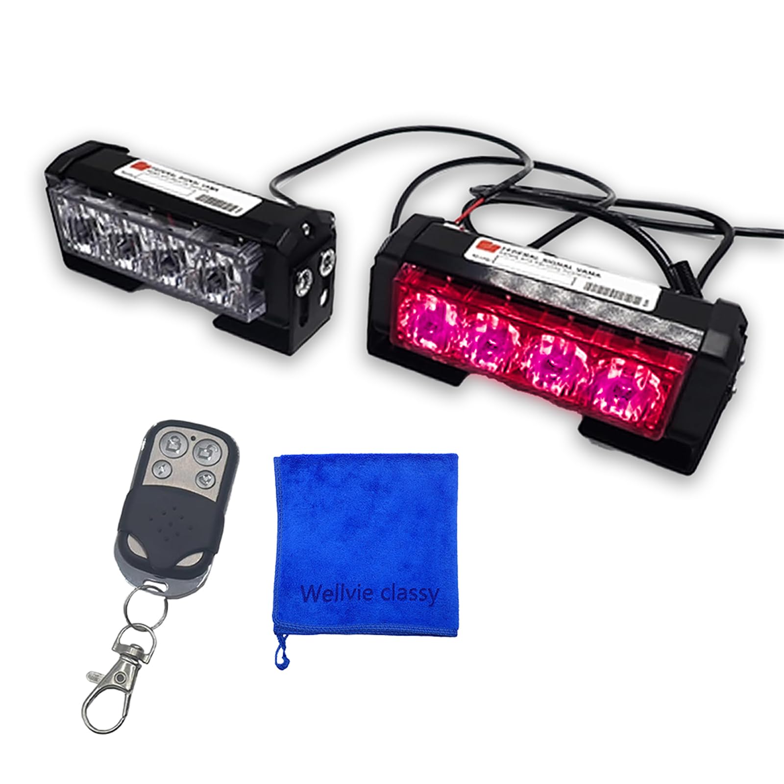 

Wellvie стильный светодиодный передний предупреждающий свет, 12 В, 24 В, стробоскоп, световая панель, сирена красный