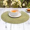 Concise Round Linen Braided Cup Coaster Heat Insulated Bowl Plate Place Mat