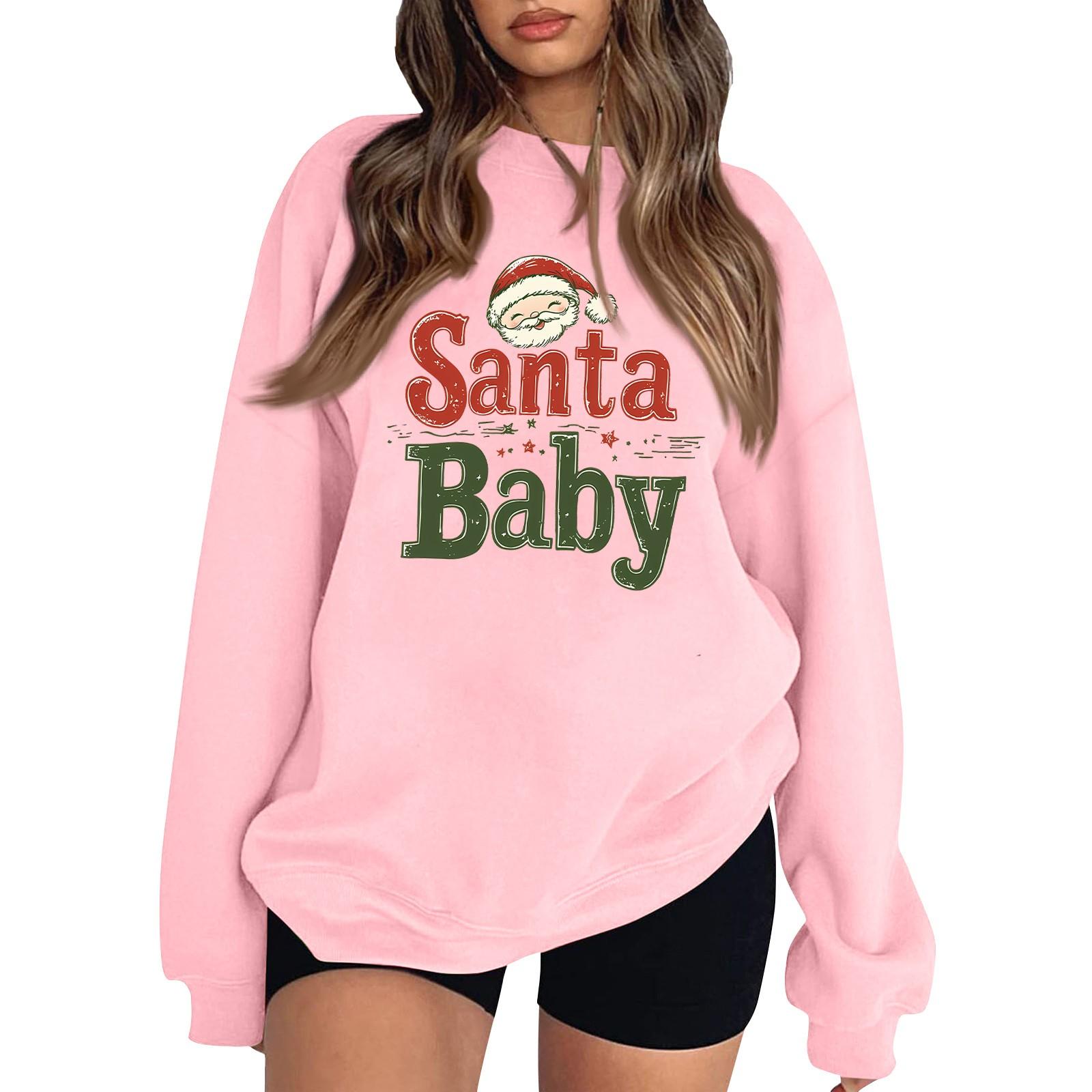 

Женский пуловер с принтом, блузка с круглым вырезом, заниженными плечами и длинными рукавами XL розовый