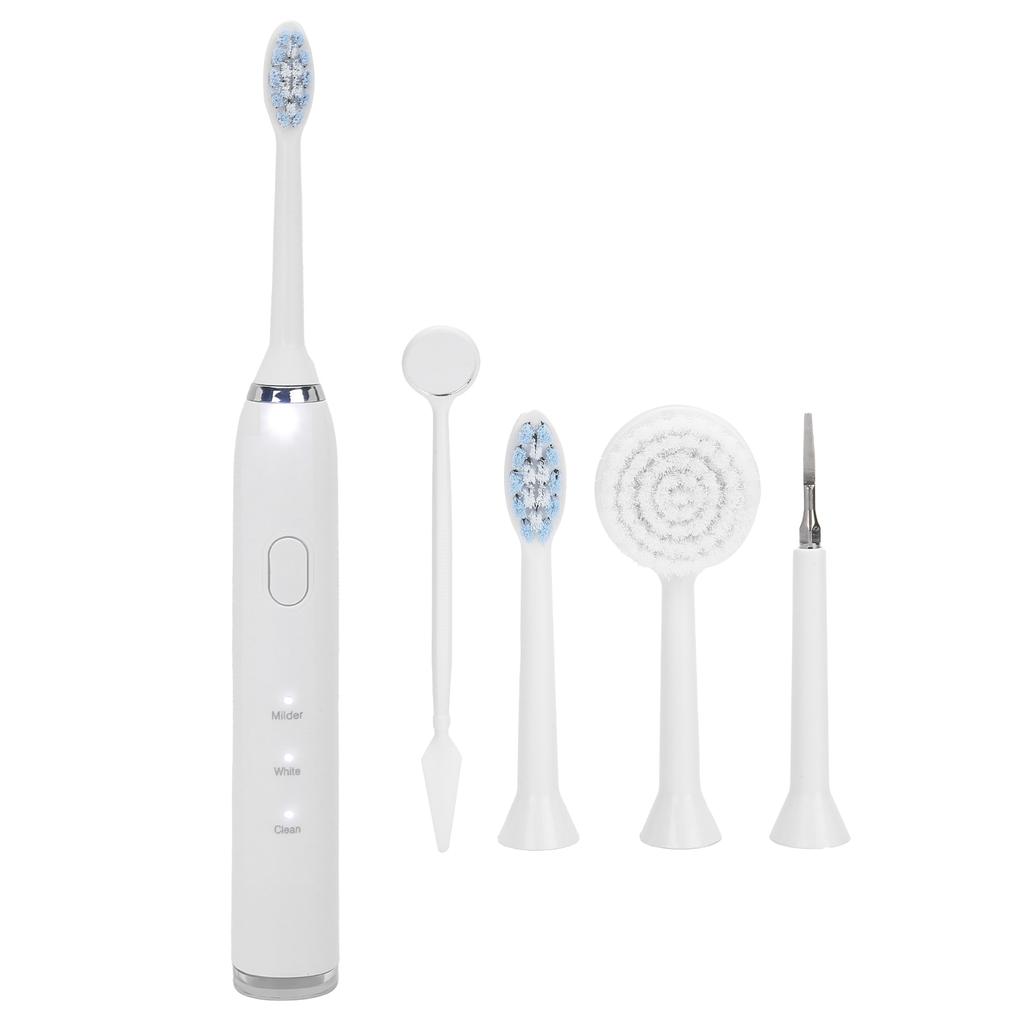 Multi‑Functional Oral Irrigator with Face Brush  Mouth Mirror Teeth Cleaning Device White