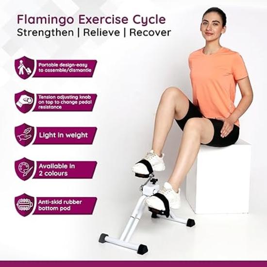 Flamingo Mini Cycle Exercise Bike Hands & Foot Workout at home Paralysis Cycle Pedal Exerciser - (Universal)