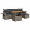 Vidaxl 6-Cz. Set di Mobili da Giardino con Cuscini, Grigio, Polyrattan