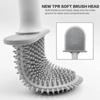 Soluție de curățare pentru perie de toaletă din silicon suspendată cu mâner lung Soluție de curățare flexibilă Perie de baie Suport cu uscare rapidă Accesorii pentru baie