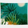 Watercolor Sea Sunset Tropical Forest Print Tapestry  Plants Abstract Landscape Living Room Bedroom Home Decor