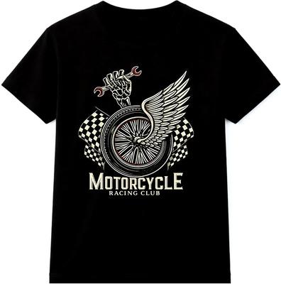 Motorrad Rennsport T-Shirt Geflügeltes Rad Vintage Biker Motorrad Grafik T-Shirt
