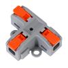 Compact T-Type Quick 3-Way Wire Connector Terminal (1-In, 2-Out)
