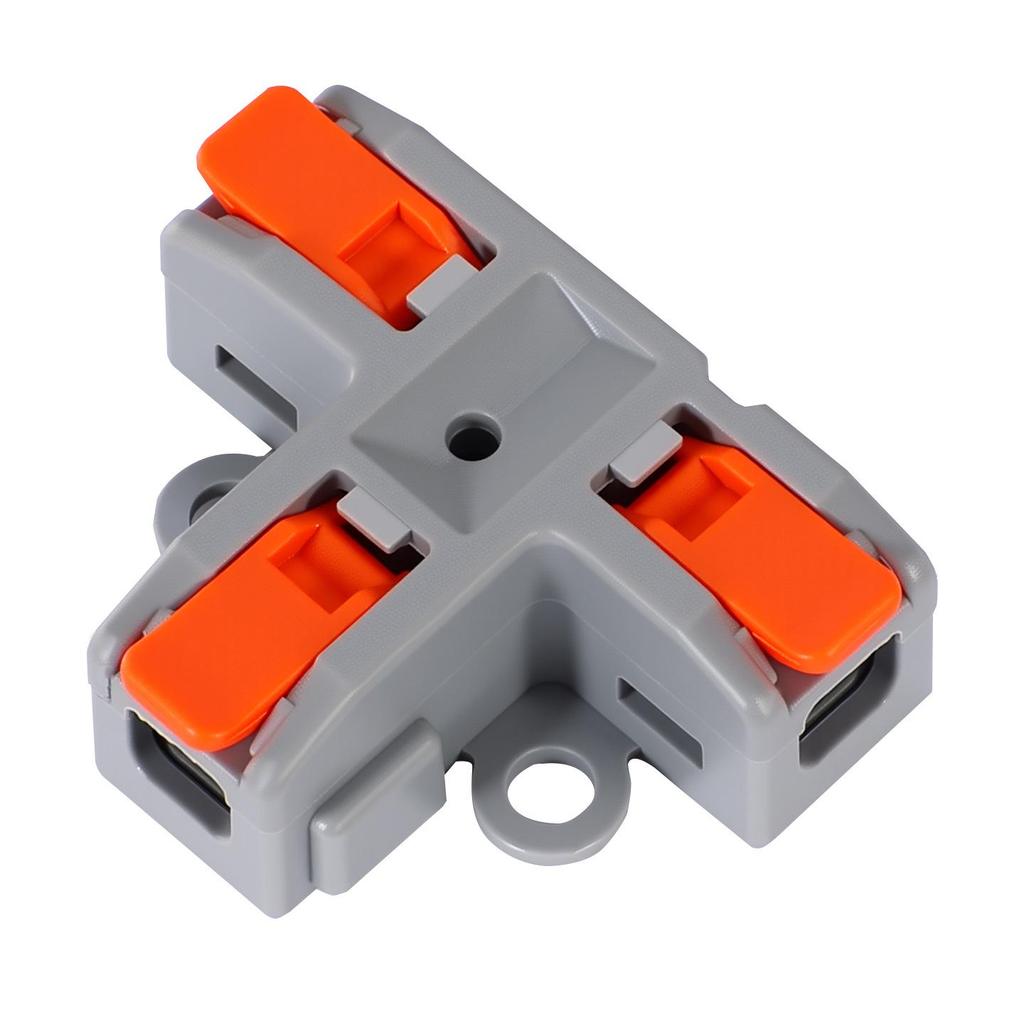 Compact T-Type Quick 3-Way Wire Connector Terminal (1-In, 2-Out)