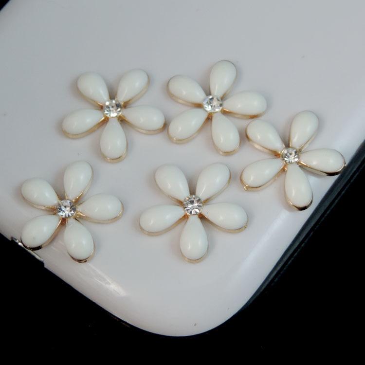 Fiocco di Neve Fiore di Diamante a Cinque Petali Adesivo Fai da Te per Cover del Telefono