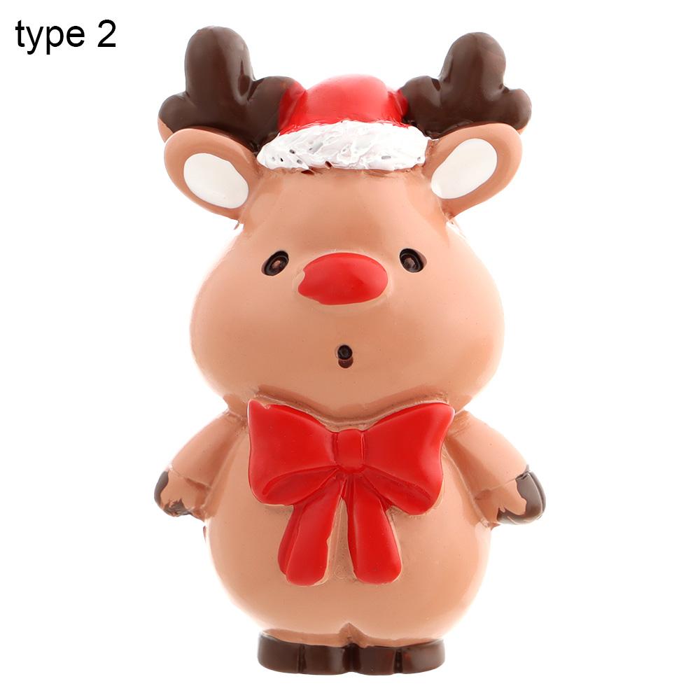 Mini Deer Figurines Resin Elk Toys Cake Topper Miniature Snow Scene Micro Landscape Home Decoration Christmas Supplies Craft
