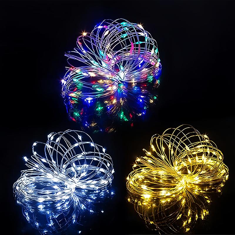 LED Fairy Lights Garlands 3 Modes Battery-Operated Garland Wedding Party Living Room Christmas Decoration Xmas New Year's Decor