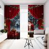 2pcs - Christmas Style Santa Claus Pattern Printed Curtains   Through-bar Curtains   Home Decoration   Room Decoration