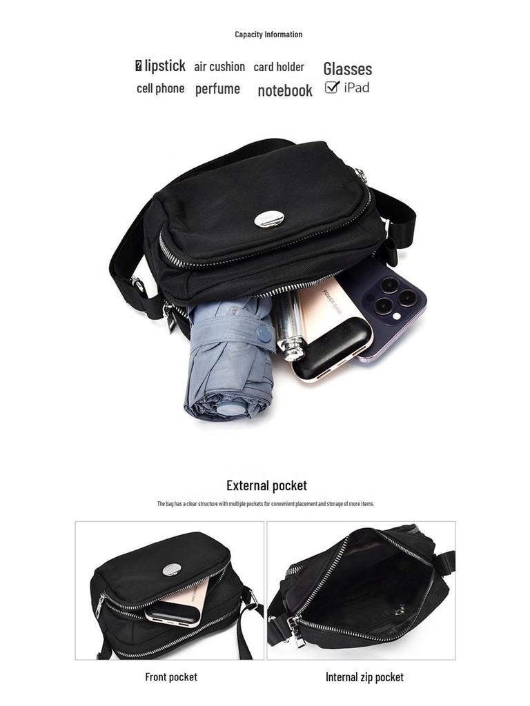 Waterproof Oxford Cloth Women's Crossbody Handbag - Casual Classic Style