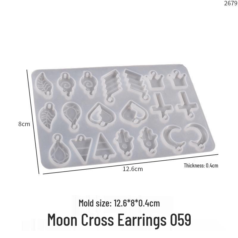 

Poppy Tree Resin Earring & Pendant Mold: Leaf, Heart, Moon, Cross Designs