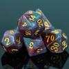 Cusdie Sparkle Galaxy Dice DND Resin D&D Dices D4 D6 D8 D10 D% D12 D20 7 Polyhedral Dice Set for Role Playing Table Games TRPG