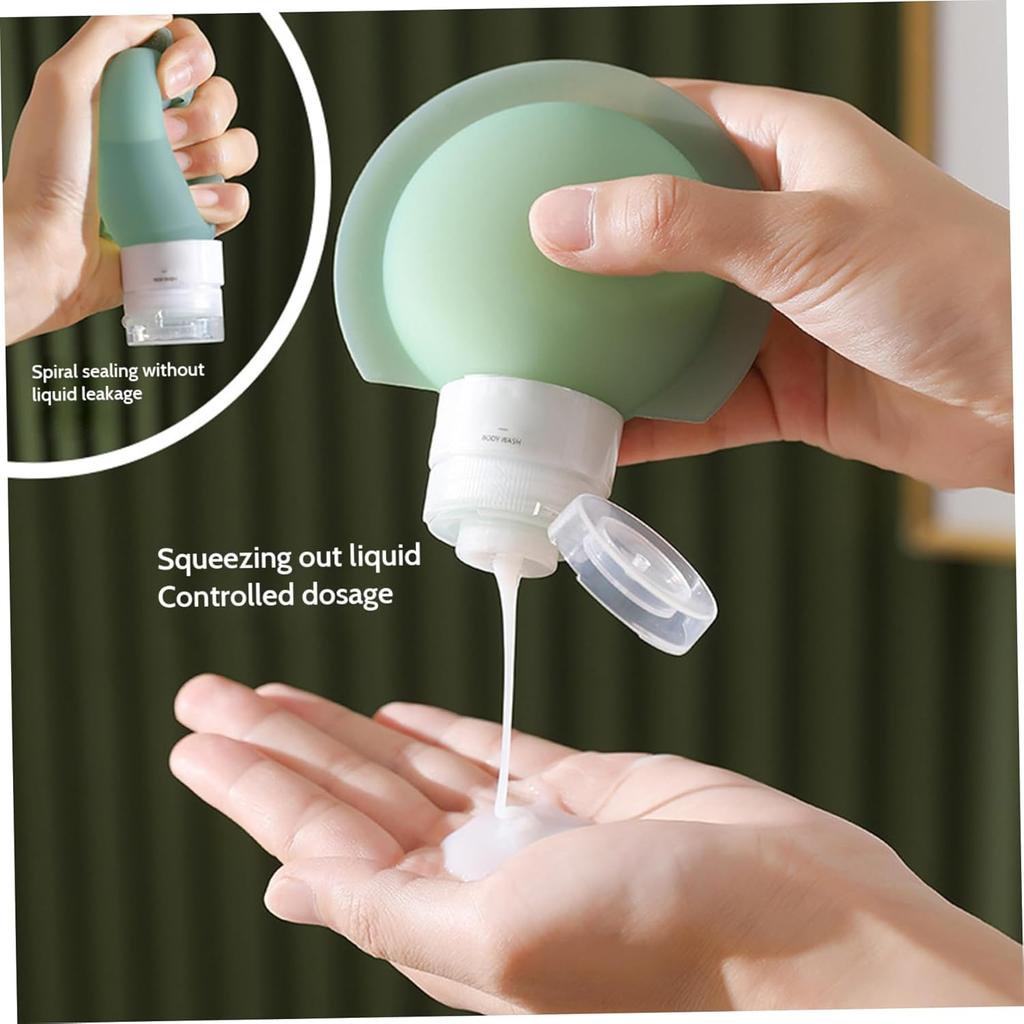 3pcs 90ml Travel Container Wide Mouth Leak Proof Travel Bottle Inverted In Reusable Silicone Travel Toiletries Bottle