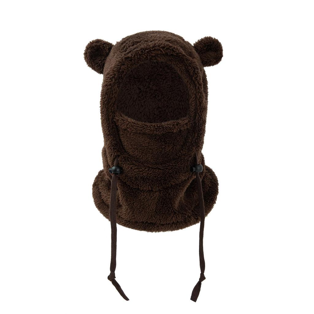 Adorable Bear Ear Kids' Pullover Hat – Windproof, Warm Neck Gaiter for Autumn & Winter