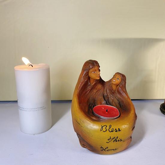 Candlestick Ornament Angel Shape Resin Decorative Centerpiece Candle Stand Artistic Candle Accessory Desktop Decor
