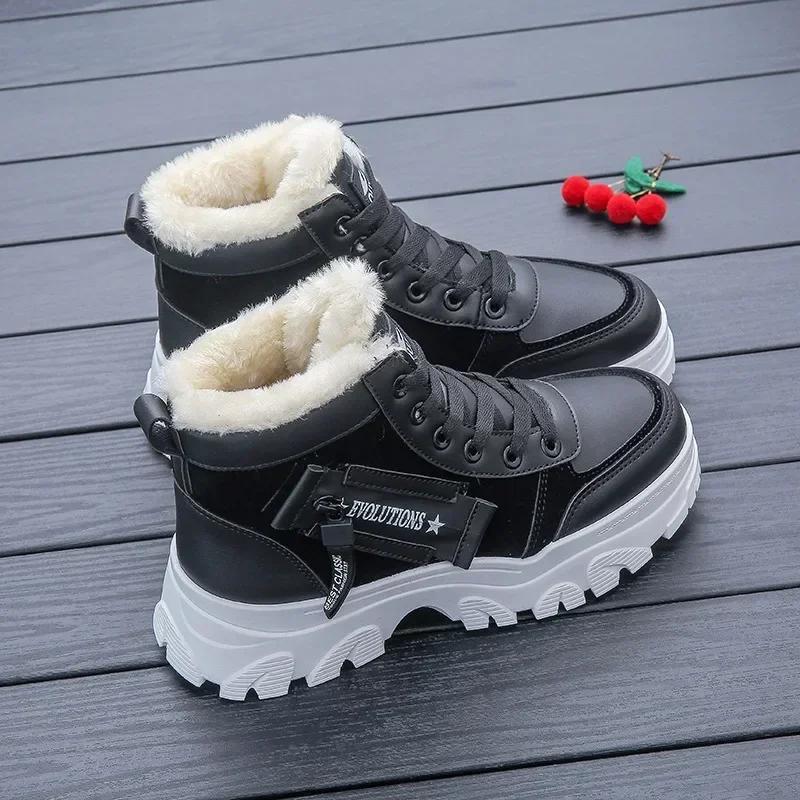 Mode Winterstiefel Neue Damen Stiefeletten Warme Plüsch Damen Schuhe Sneakers Ballerinas Lässige Damen Baumwollschuhe Kurze Schneestiefel 2024