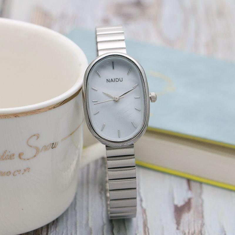 

Fashion Small Oval Shape Women Watches Steel Strip Quartz Wristwatch Clock Fashion Casual Girl Student Women Relógio Feminino