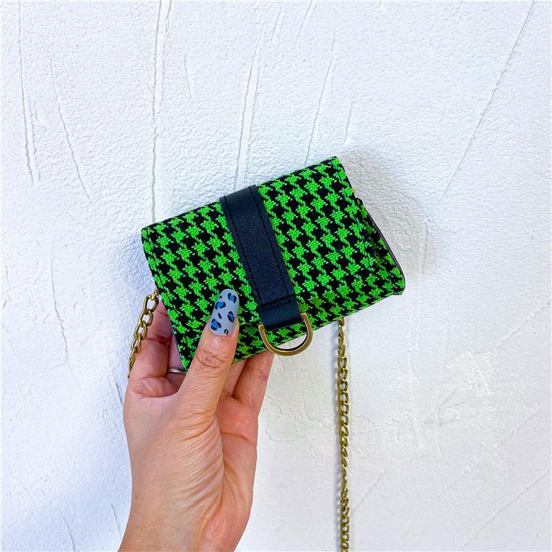 Fashionable Waterproof Children s Crossbody Bag With Modern Chain Strap Design Green