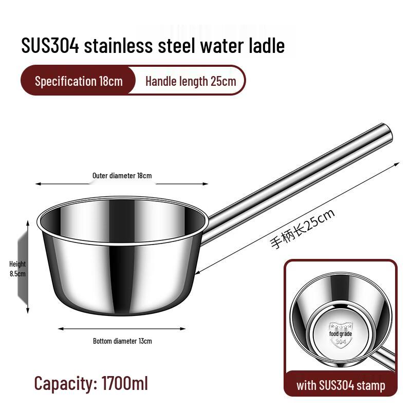 Commercial 304 Stainless Steel Long Handle Ladle