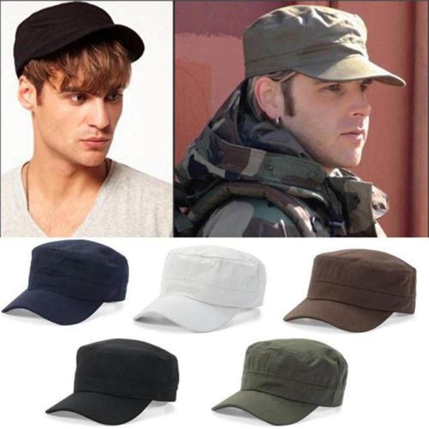 Military Army Flat Cap Blank Cotton 