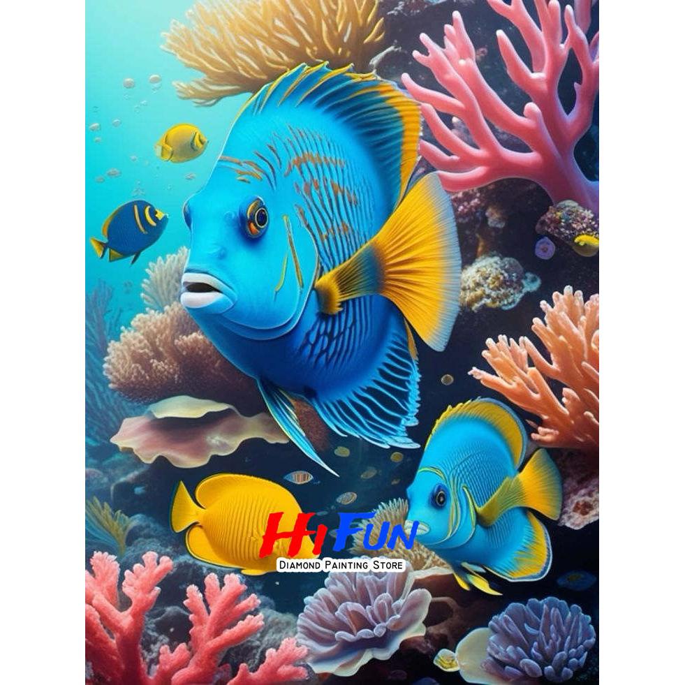 

Новая картина алмазной вышивки «Подводный мир», пейзаж, вышивка крестом, мозаика, тропические рыбы, сделай сам, полная выкладка, алмазная живопись Round 20x30cm