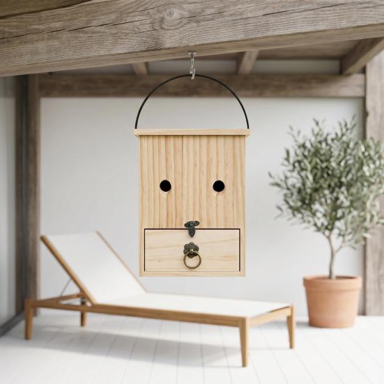 Carpenter Bee Trap for Outside Hanging Bee Trap Eco-Friendly Wooden Bee Trap for Safe Outdoor Wasp Control