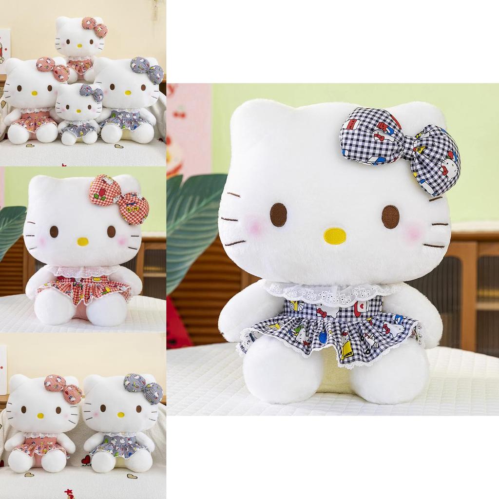 Adorable Kt Cat Plush Toy Soft Hello Kitty Doll Cute Bow Design For Collectors