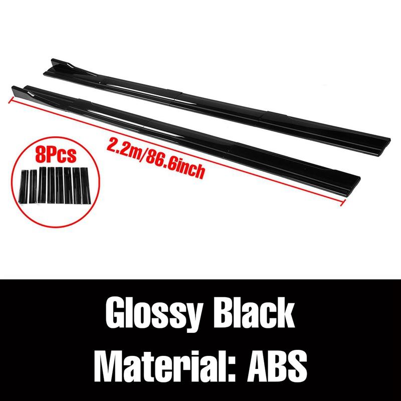 High Quality 2.2m Side Skirts Extension Rocker Splitters Diffuser Winglet Wings For Infiniti Q50 Sport models 2014-2017 Glossy Black