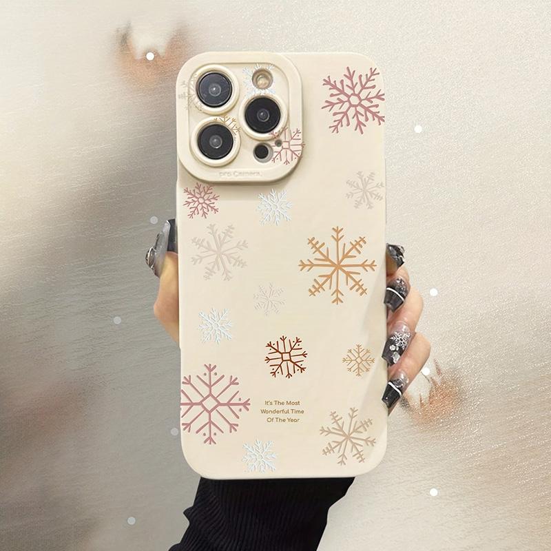 Pastel Snowflake Winter Wonderland Art Phone Case for iPhone 17 16 15 14 13 12 11 Series Pro Max Plus Double Layer Protection