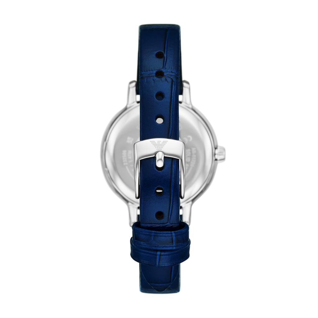 Emporio Armani Women's Three-Hand Blue Leather Watch & Bracelet Set, AR80080SET