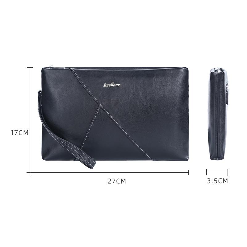 Men'S Soft Leather Wallet Long Purse Men Clutch Bag Large Capacity Zipper Wallets