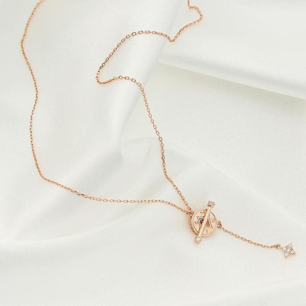 [Onoma] Onm Moonline Rose Gold Necklace 92.5 Silver Toggle Bar (37335205)