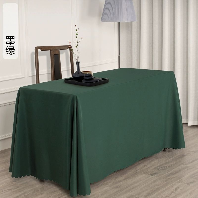 Conference Table Tablecloth Hotel Office Exhibition Advertising Ground Marketing Solid Color Red And White Rectangular Tablecloth Fabric