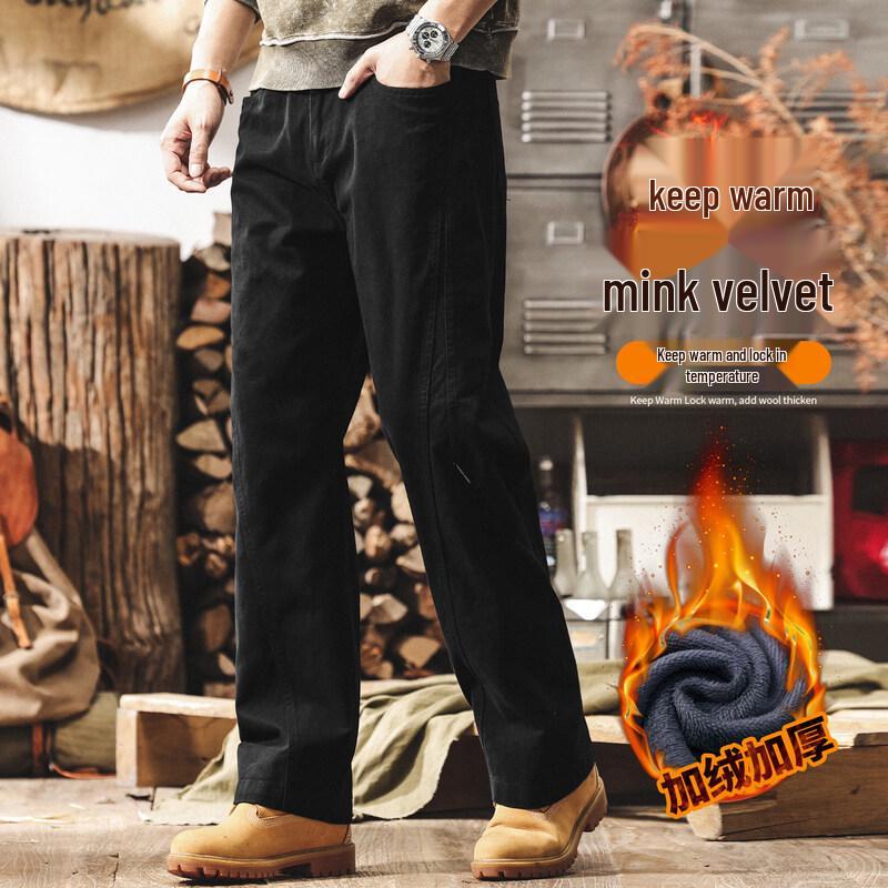 Pantaloni Cargo Dritti Stile Retrò Americano da Uomo Jieleinuo