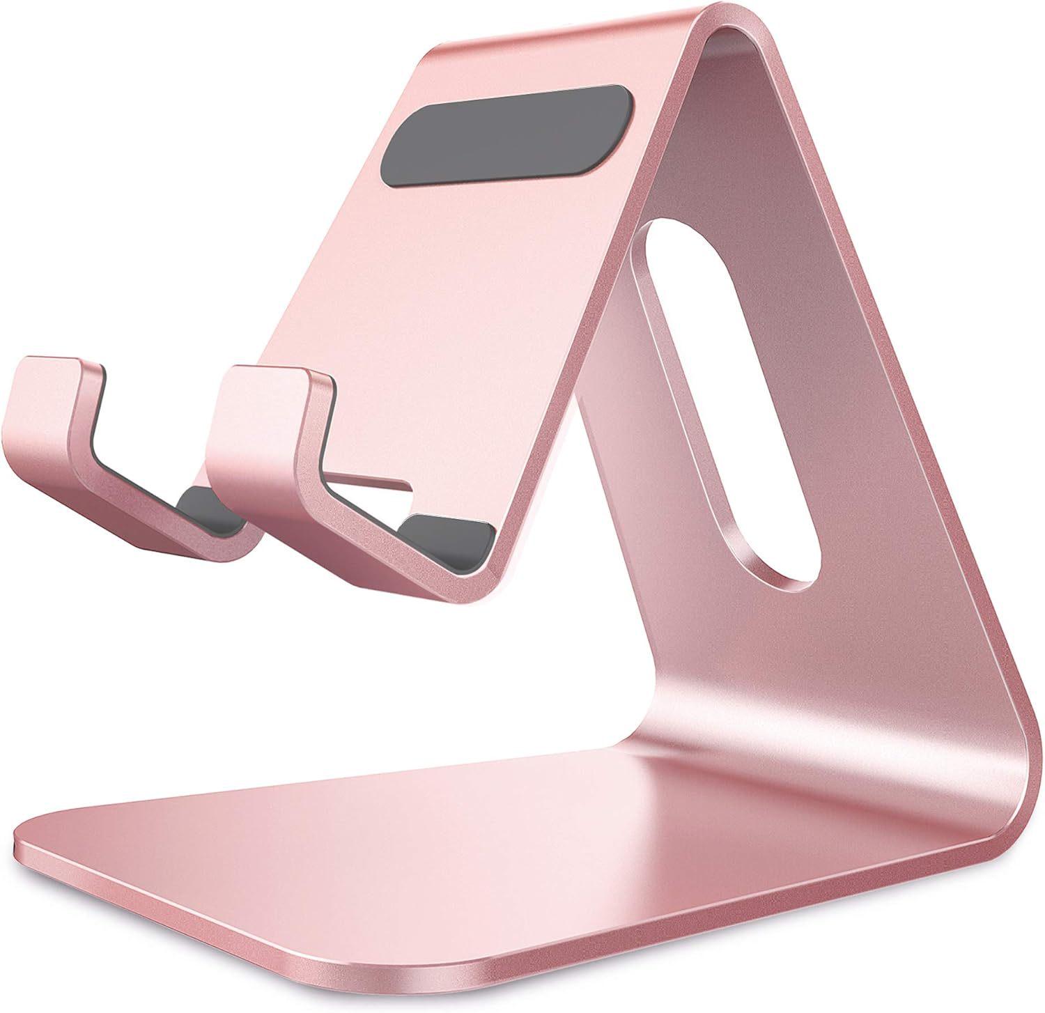

Premium Aluminum Phone & Tablet Stand: Portable, Foldable Holder for Photos & Live Streaming рожевий