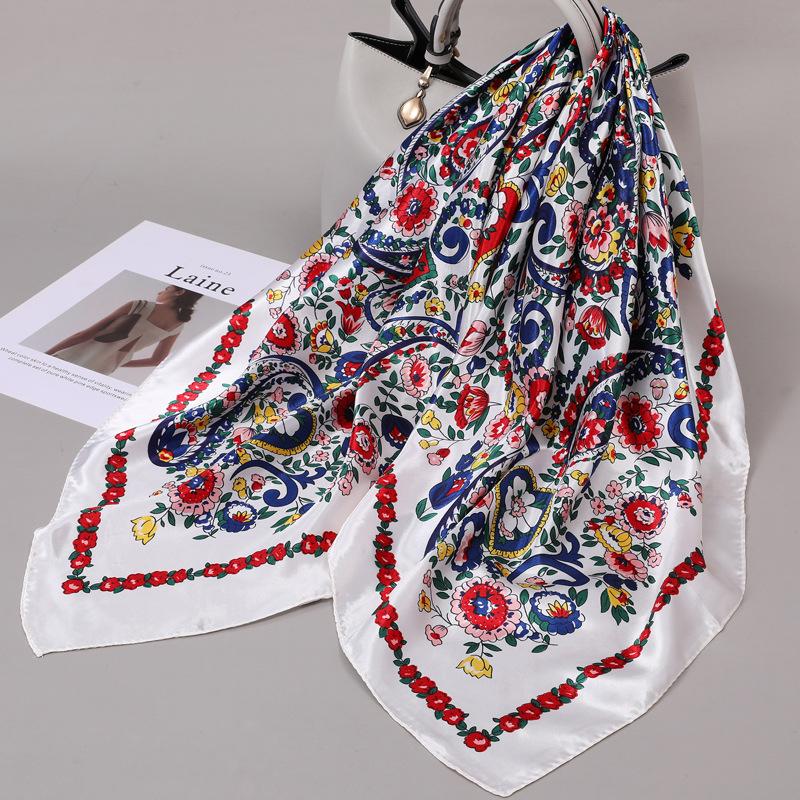90 Square Scarves, Silk Scarves, Women's New Spring and Summer High-end Sense Versatile, Thin Scarves, Shawls Outside