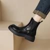 Autumn and Winter Sleeve Medium Boots Thick-soled Non-slip Large-size Women's Boots Comfortable Medium Heel Round Head Korean Version Rubber Sole M