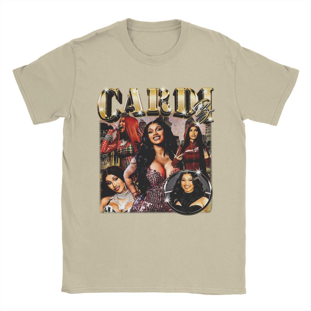 Rapper Cardi B T-Shirts Men  Funny Pure Cotton Tees Crewneck Short Sleeve T Shirt Printing Tops