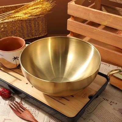 Rührschüsseln, Servierschüssel für die Küche, goldene Salatschüssel – große Suppenschüssel aus Edelstahl, Müslischüssel aus Metall, zum Kochen, Backen, Salatzubereiten