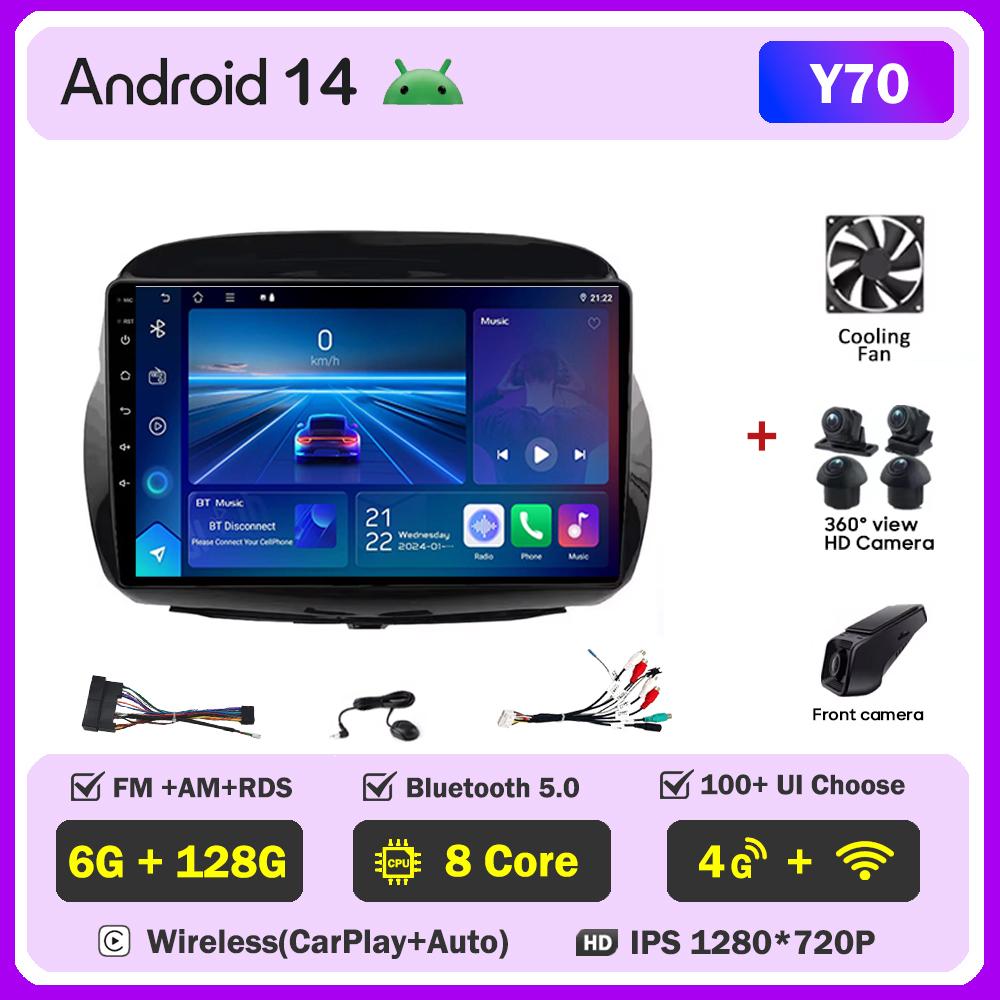 For Honda FR-V EDIX 2004 2005 2006 2007 - 2009 Android 14 Multimedia Navigation GPS QLED IPS Screen HDR Camera CarPlay Bluetooth