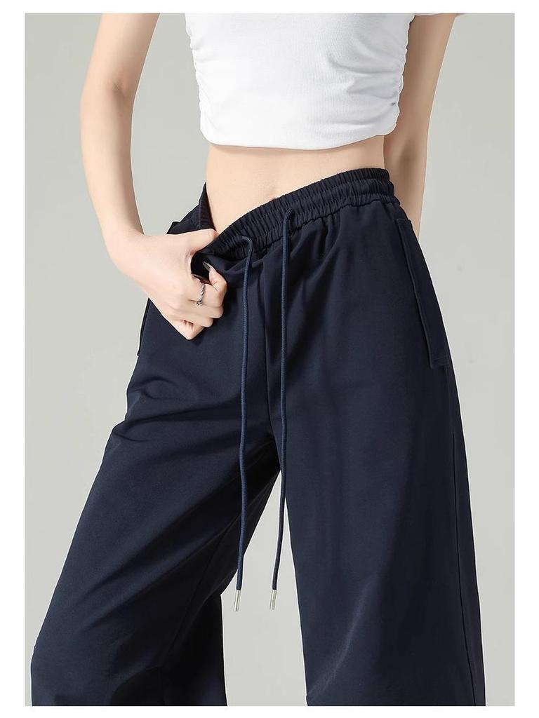 Damen 2025 Sommer Marineblau Weitbeinige Fallschirm-Cargohose