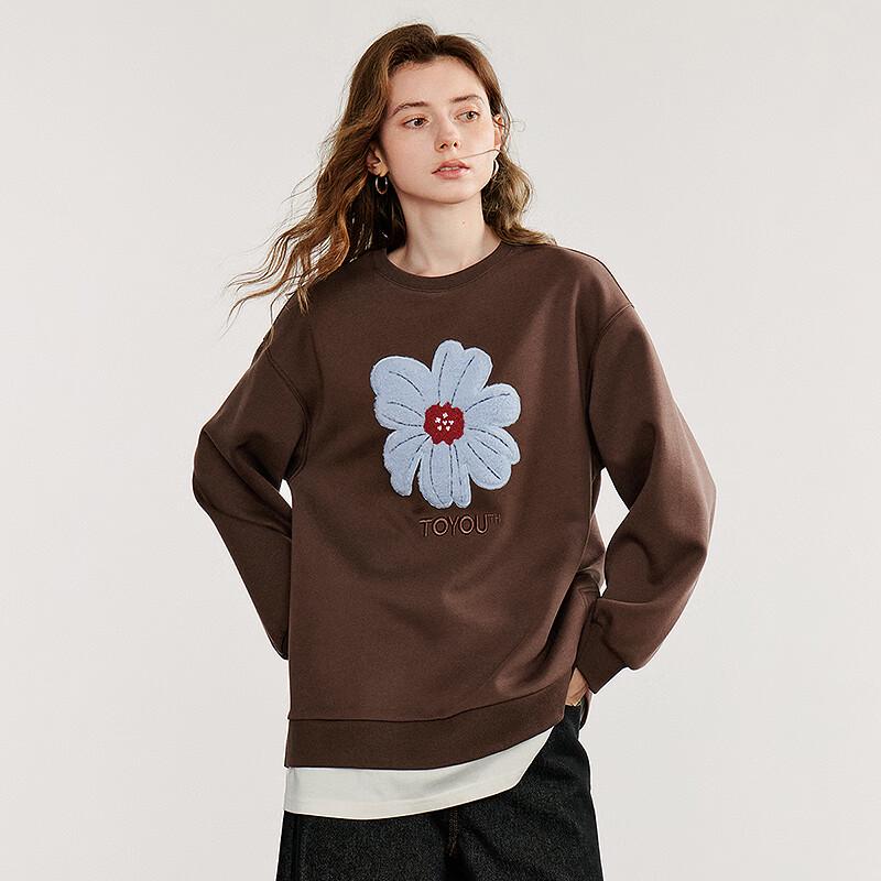 Chuyu Women's Color-Block Faux Two-Piece Floral Sweatshirt