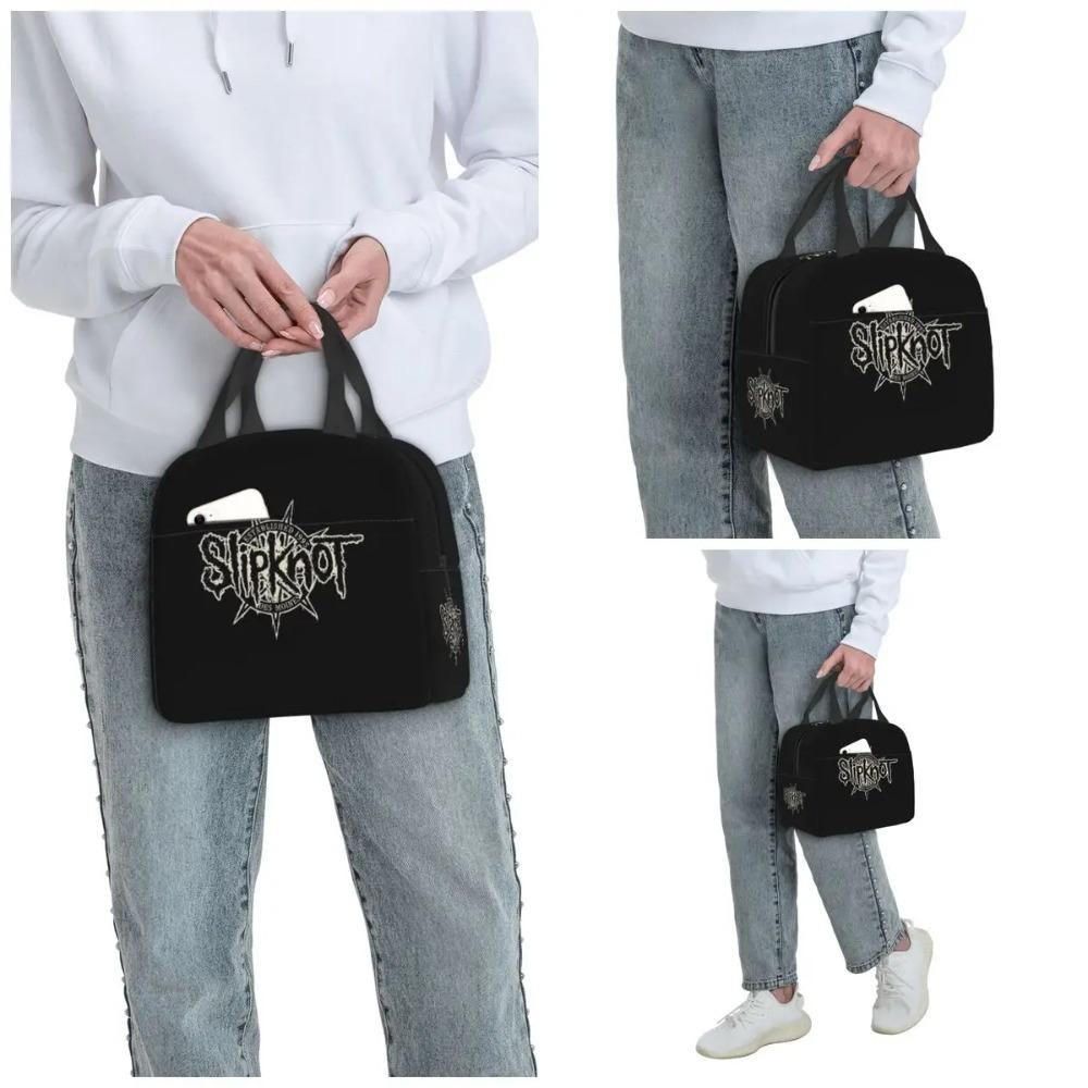 S-Slipknots Heavy Mental Music Insulated Lunch Bag for Women Office Cooler Thermal Food Box Tote Portable Lunch Boxes Container