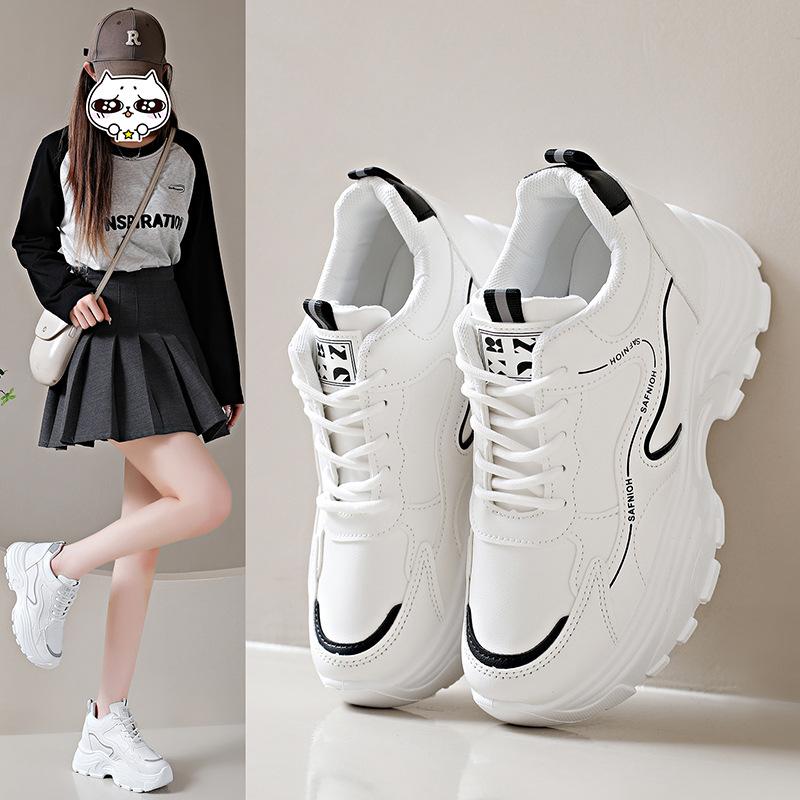 Platform dad shoes women's spring and autumn 2025 new little white shoes small height increase casual sports shoes ins tide