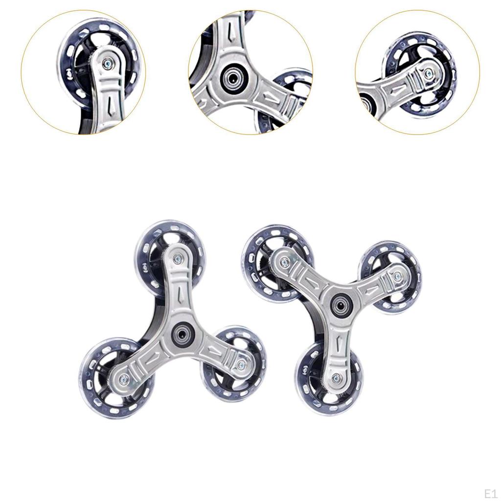 2x Trójkątne Kółka do Wchodzenia po Schodach Wspinacz Wielofunkcyjne Łatwe w Montażu Akcesoria do Wózka