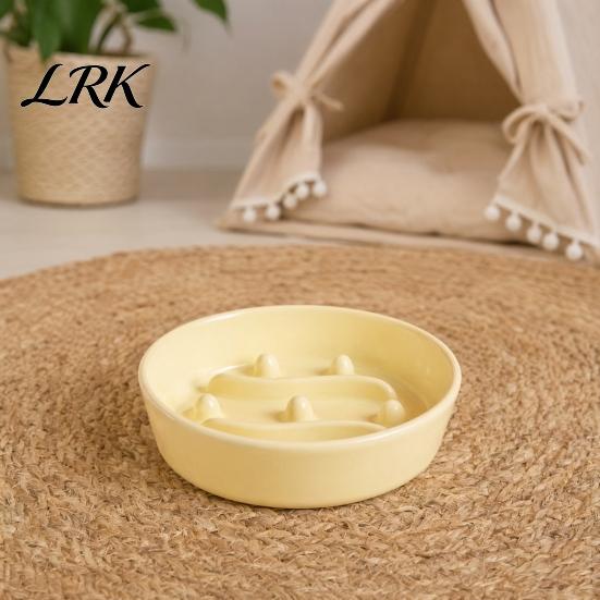 Stable Slow Feed Pet Bowl Feeder Bowl, Ceramic Anti-vomiting Dog Non-Slip Durable Food Reduces Choking for Dogs Cats Cat