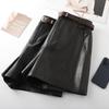 Coffee PU Leather High-Waisted A-line Shorts for Women & Girls - Winter 2025 Fashion, Slimming & Versatile