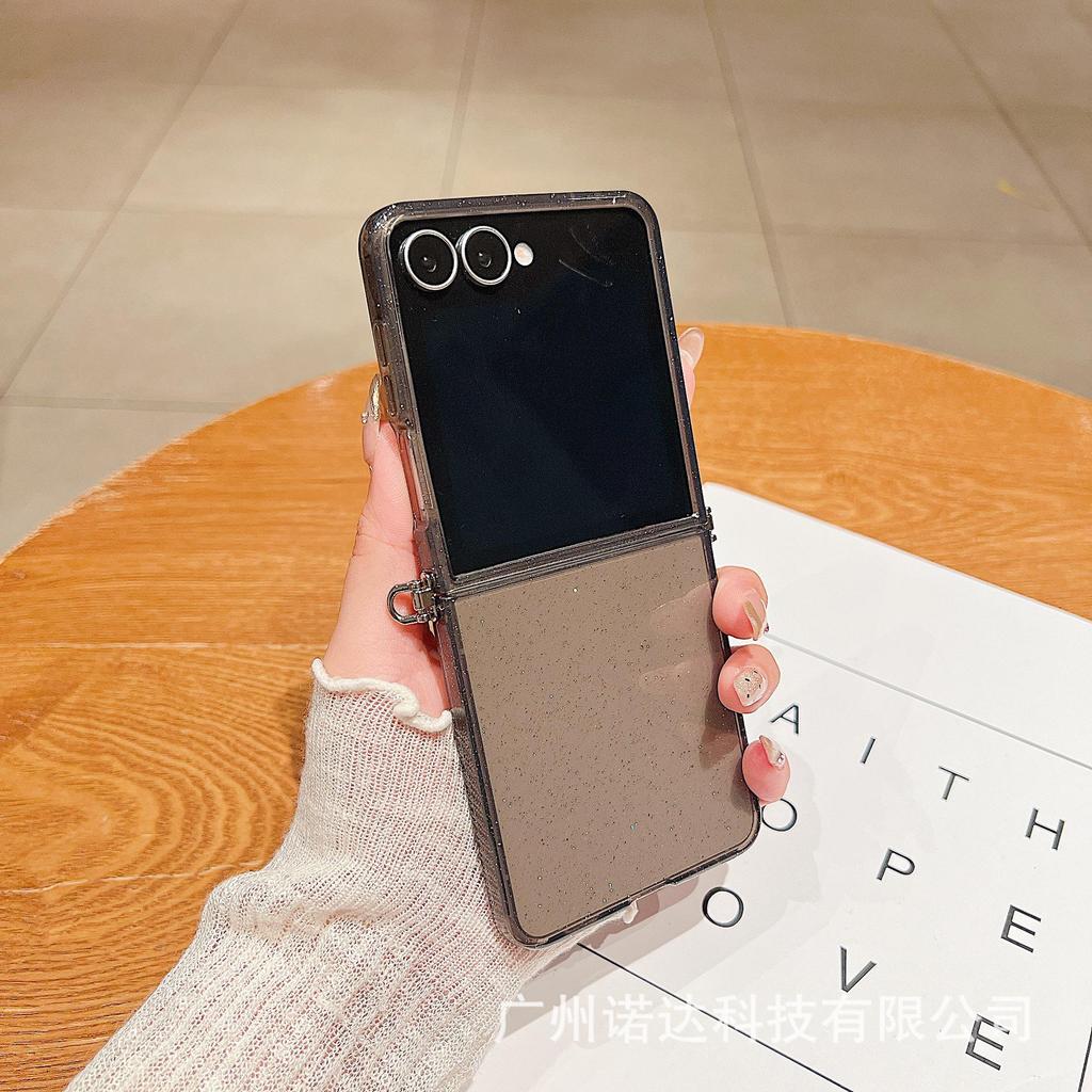 Transparent Glitter TPU Case for Samsung Z Flip7, Moto, Huawei, and Xiaomi Foldable Phones